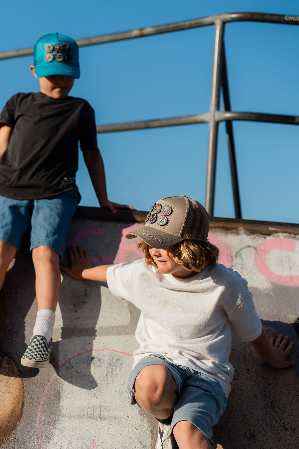 CapCapz Trucker Cap Bundle – Charcoal + 6 Mystery Patches