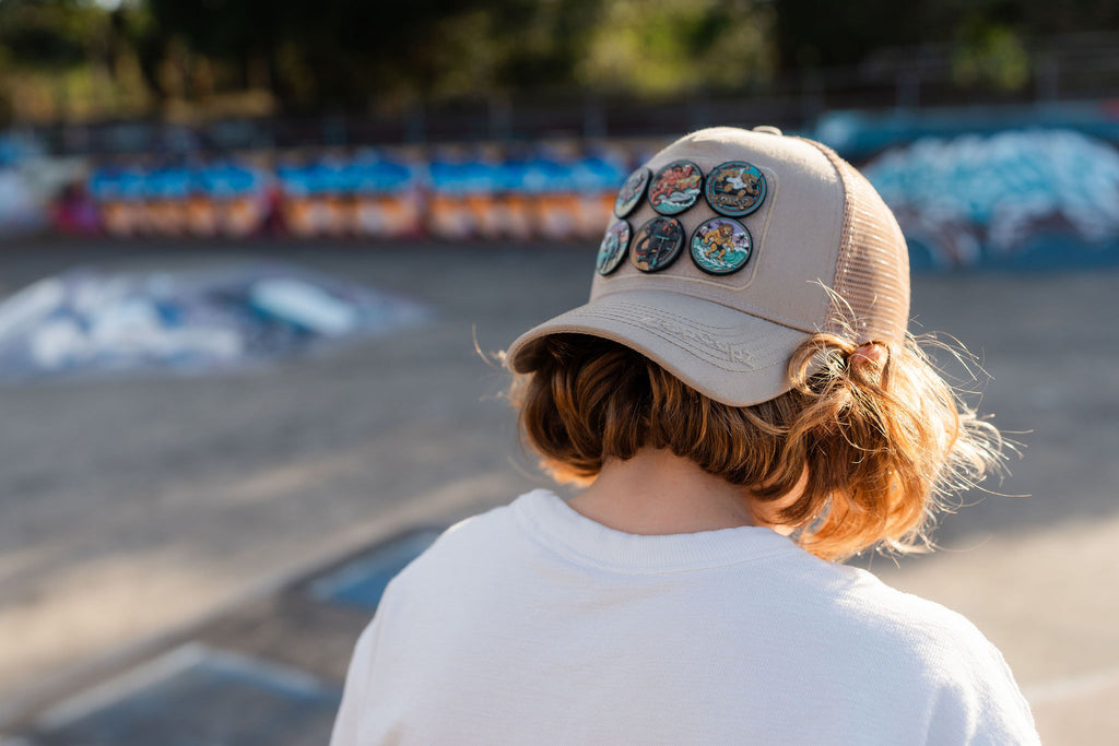 CapCapz Trucker Cap Bundle – Sand + 6 Mystery Patches