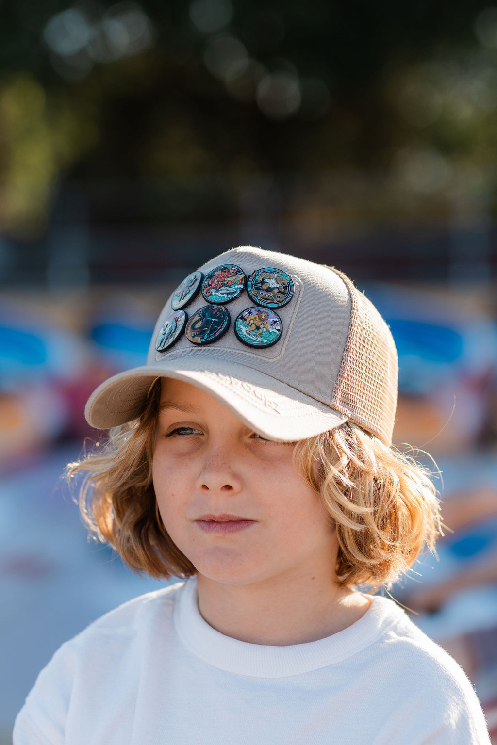 CapCapz Trucker Cap Bundle – Sand + 6 Mystery Patches