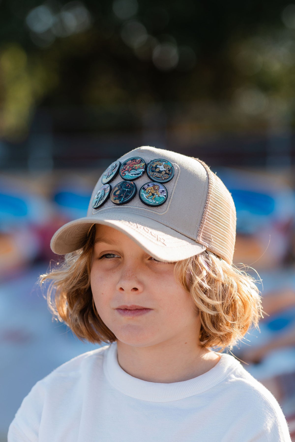 CapCapz Trucker Cap Bundle – Sand + 6 Mystery Patches