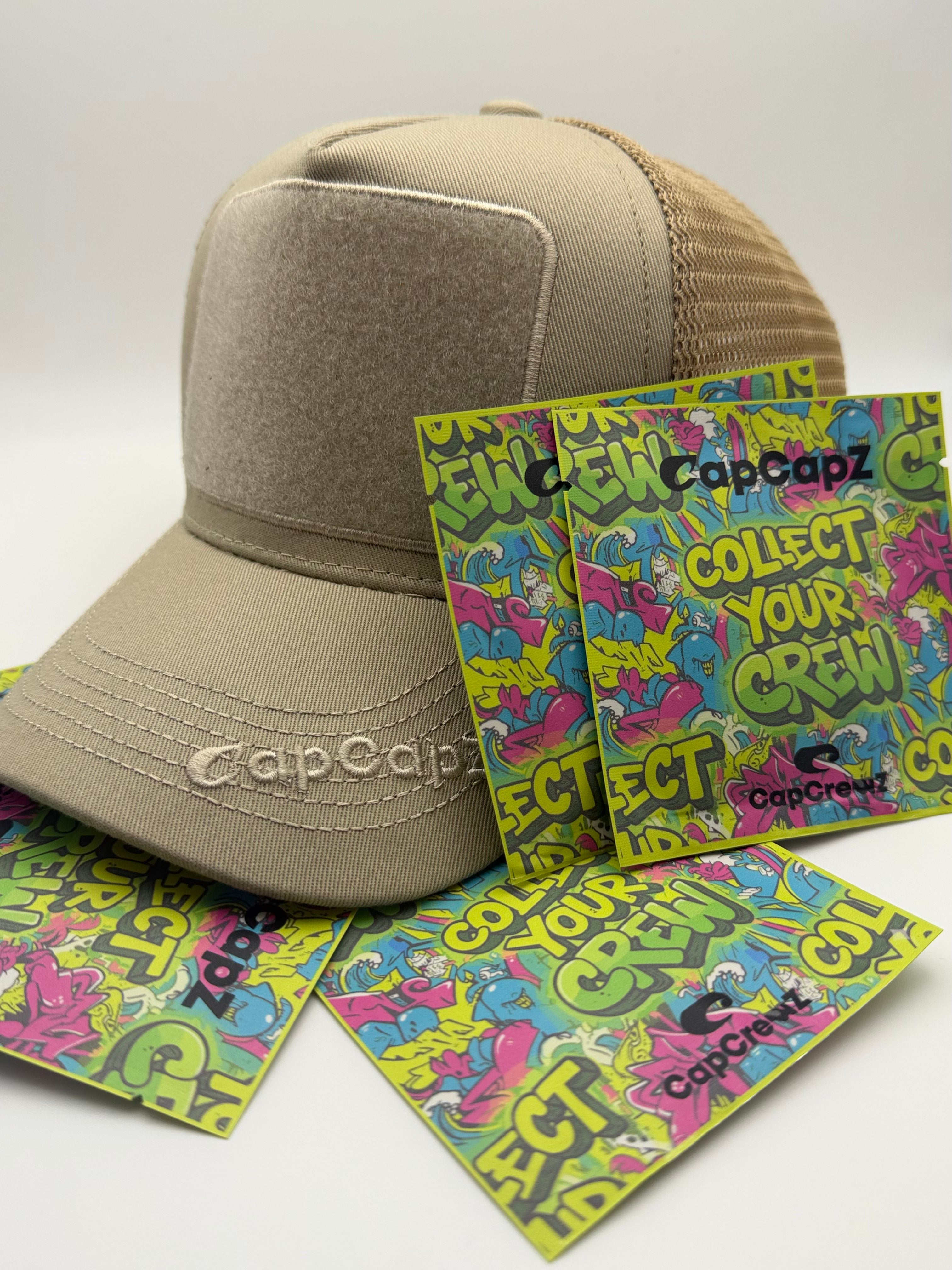 CapCapz Trucker Cap Bundle – Sand + 6 Mystery Patches