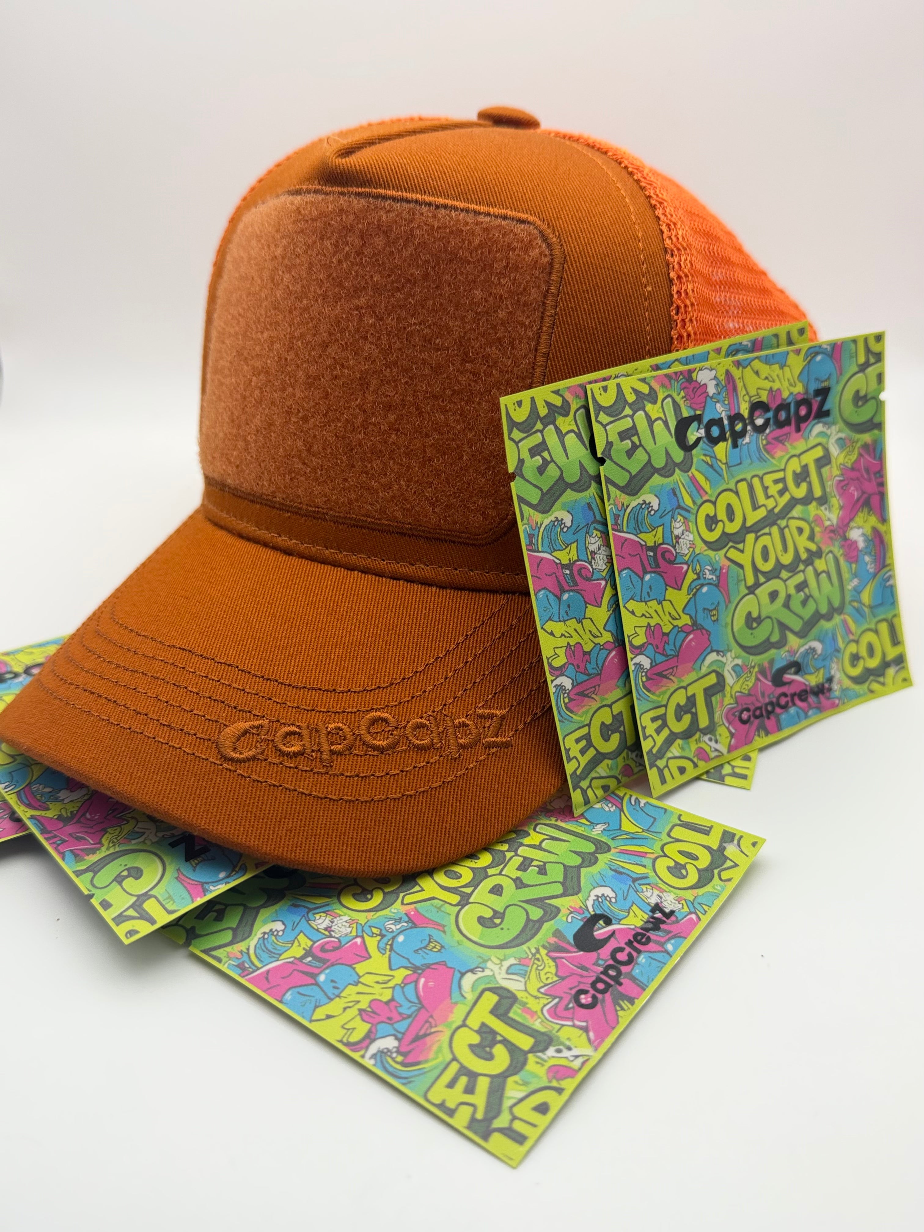 CapCapz Trucker Cap Bundle – Ochre + 6 Mystery Patches